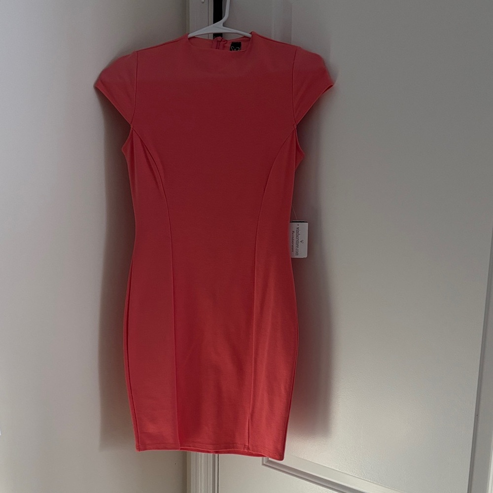 Windsor Coral Cap Sleeve Mini Dress